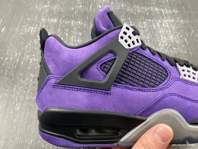 Cheap Purple Jordan 4 Air x Scott Travis Suede 0501